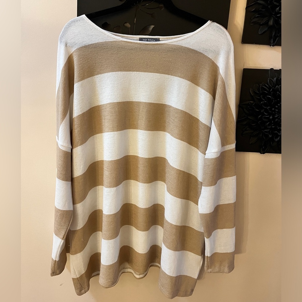 Striped oversized sweater. Dropped sleeve relaxed fit. NWOT
